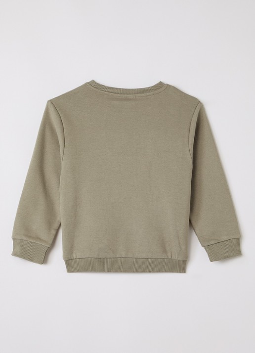 Lil 'Atelier NMMILondon sweater met borduring - achterkant 3 olijfgroen