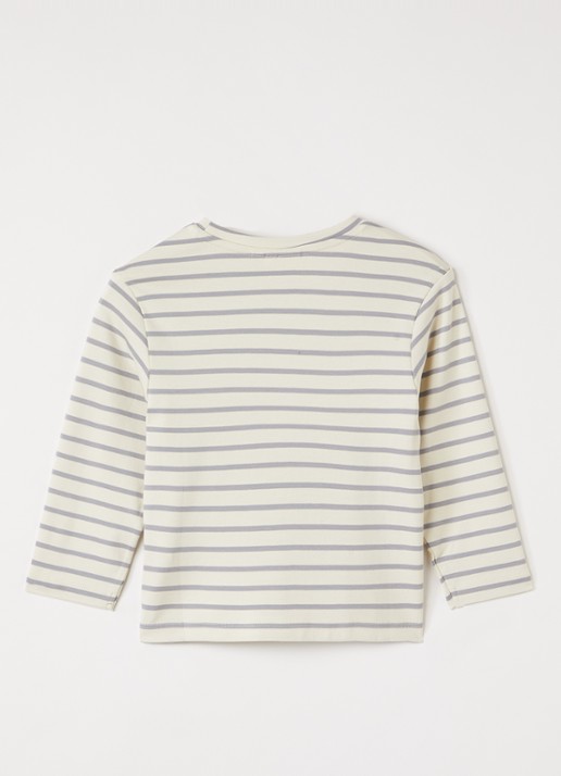 Lil 'Atelier NMMLimia longsleeve met streepprint - voorkant 2 creme