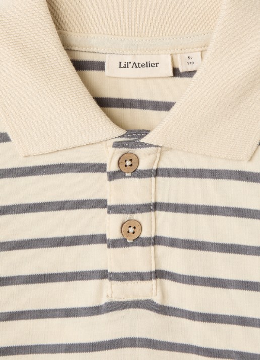 Lil 'Atelier NMMLimia sweater met kraag - detail grijs