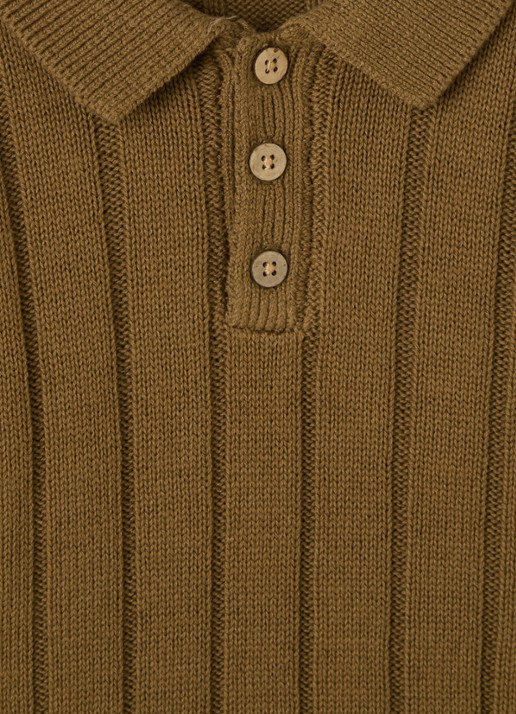 Lil 'Atelier NMMLomon grofgebreide polo - detail 3 zand