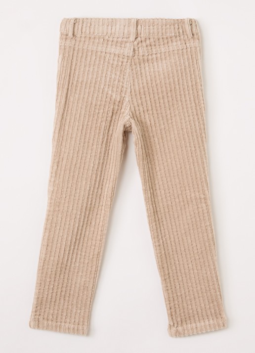 Lil 'Atelier NMMRyan straight fit broek van corduroy - voorkant 2 beige