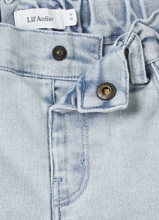 Lil 'Atelier NMNFrances straight leg korte broek van denim - detail indigo