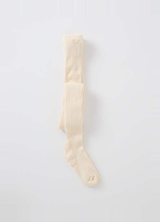 Lil 'Atelier NMNILSO Lil Noos ribgebreide maillot in  katoenblend - voorkant 2 creme