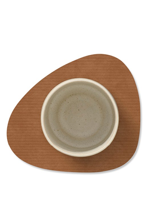 LIND DNA Corduroy onderzetter van leer - detail 4 beige