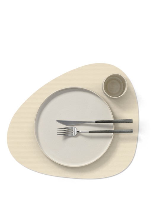 LIND DNA Corduroy placemat 37 x 44 cm - achterkant 3 vanillegeel