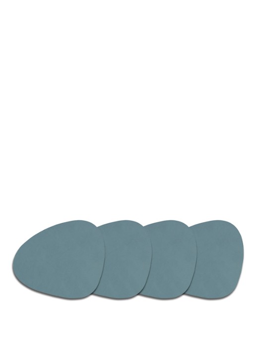 LIND DNA Curve Nupo onderzetter van  leer set van 4