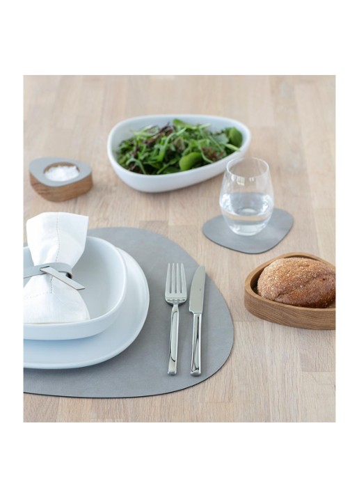LIND DNA Curve reversible placemat van leer 37 x 44 cm - detail 2 lichtblauw