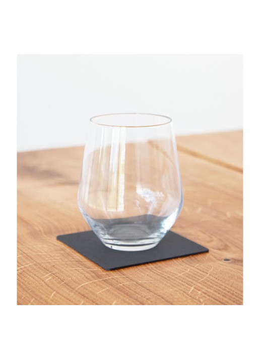 LIND DNA Giftset Square L placemat en onderzetter van  leer set van 8  - detail 5 antraciet