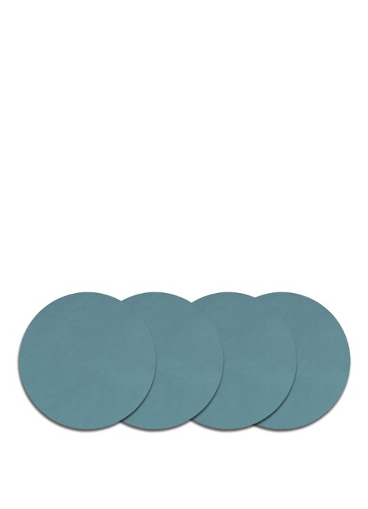 LIND DNA Glass Mat Circle onderzetter van leer set van 4