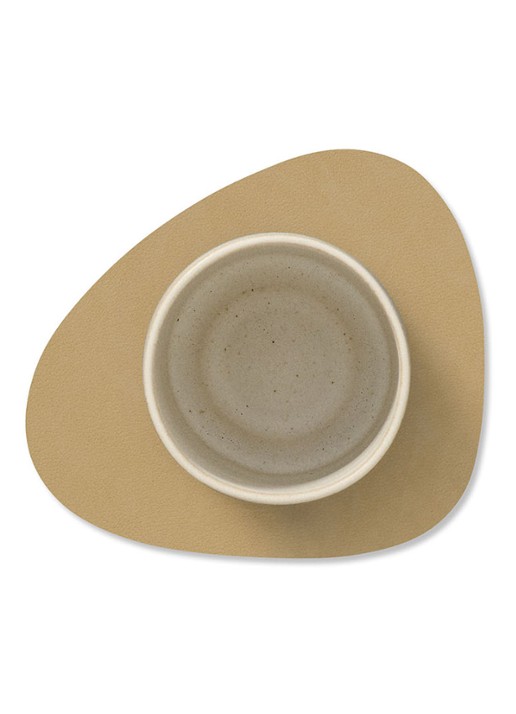 LIND DNA Nupo onderzetter van leer  - detail 3 khaki