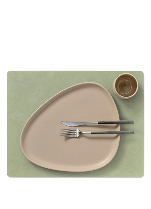 LIND DNA Nupo placemat 35 x 45 cm - voorkant 3 olijfgroen