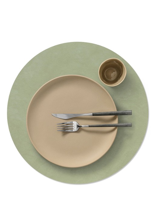 LIND DNA Nupo placemat 40 cm - voorkant 3 olijfgroen