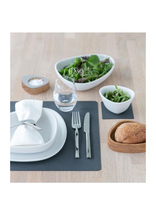 LIND DNA Table Mat placemat van leer 35 x 45 cm - detail 2 antraciet