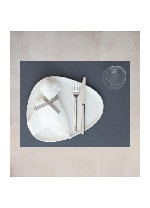 LIND DNA Table Mat placemat van leer 35 x 45 cm - voorkant 4 donkerblauw
