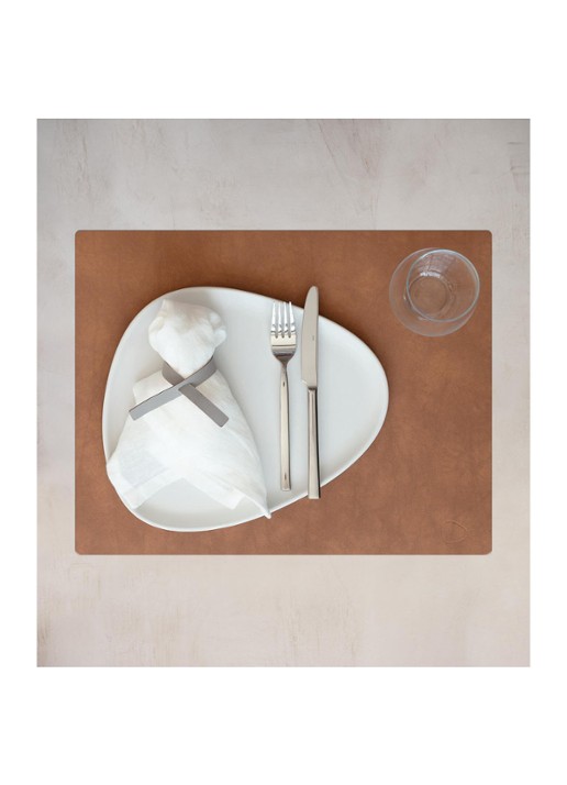 LIND DNA Table Mat placemat van leer 35 x 45 cm - voorkant 4 bruin