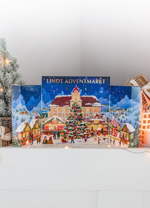 Lindt Kerstmarkt adventskalender met chocolade - 24 dagen - voorkant 3 undefined