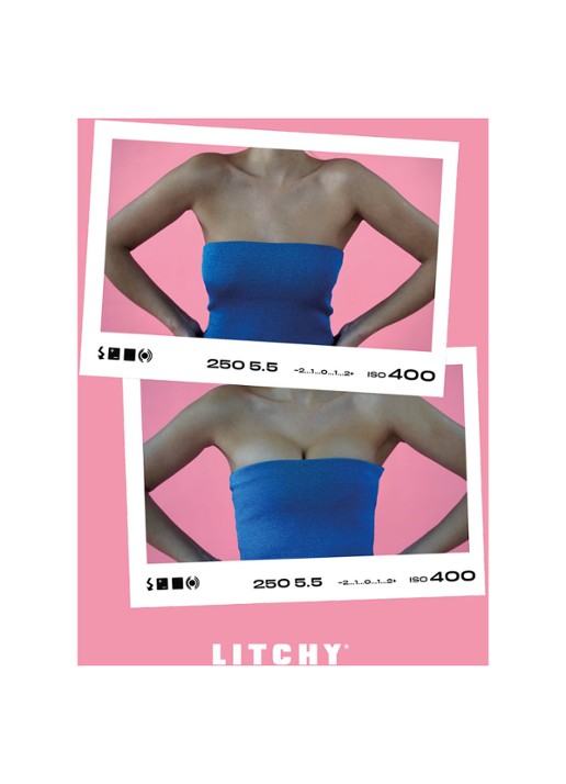 Litchy Boob Tape - detail donkerblauw