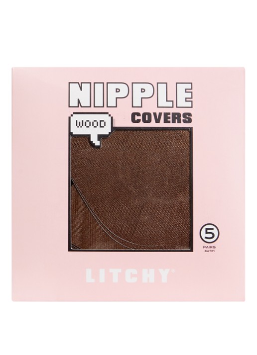 Litchy Nipple cover in 5-pack  - voorkant donkerbruin