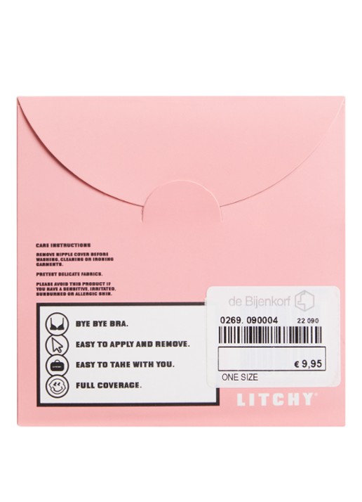 Litchy Nipple Cover tepelplakker in 5-pack  - achterkant 2 beige