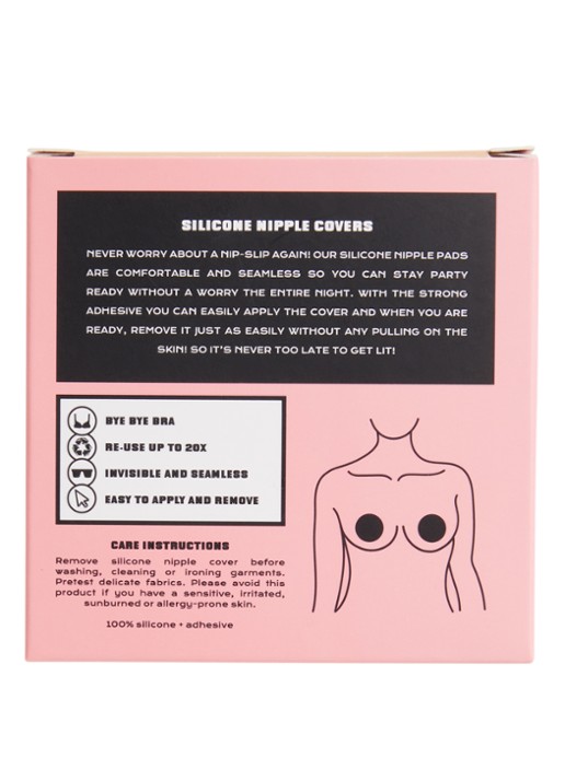 Litchy Silliconen tepelplakkers  - achterkant 2 beige