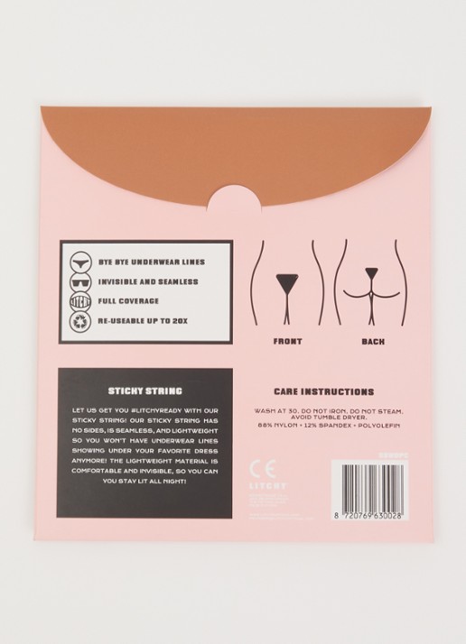 Litchy Sticky plak string - voorkant 2 bruin