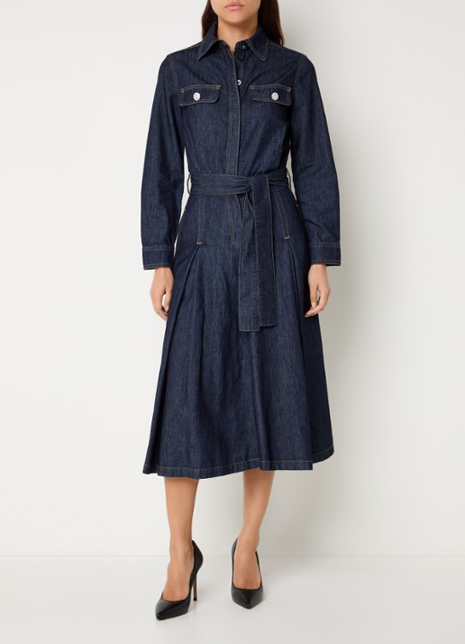 Liu Jo Abito midi denim tuniekjurk met plooidetail
