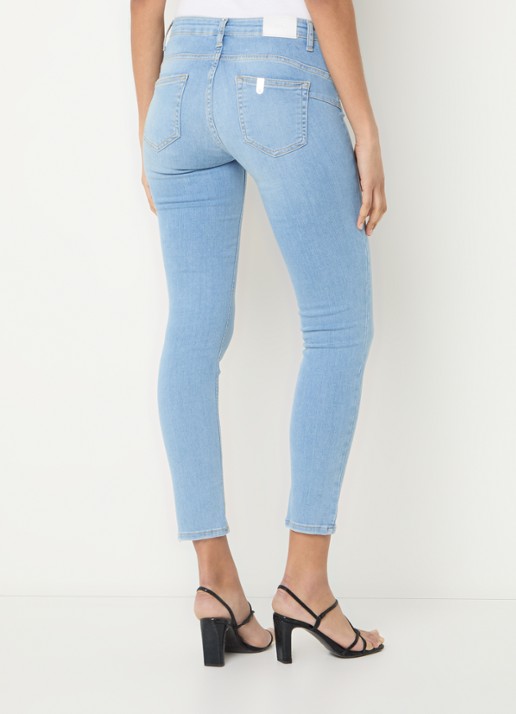 Liu Jo B.Up Divine high waist cropped skinny jeans met lichte wassing - achterkant 3 indigo