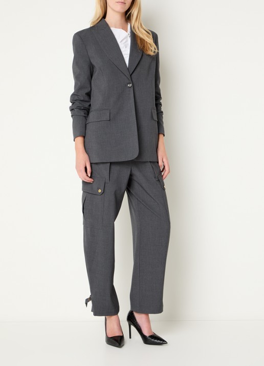 Liu Jo Blazer met klepzakken - voorkant 4 donkergrijs