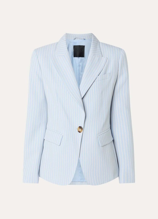 Liu Jo Blazer met lurex en schoudervulling - voorkant 3 lichtblauw