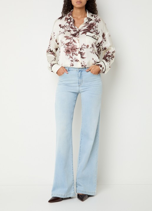 Liu Jo Blouse met bloemenprint - voorkant 2 creme