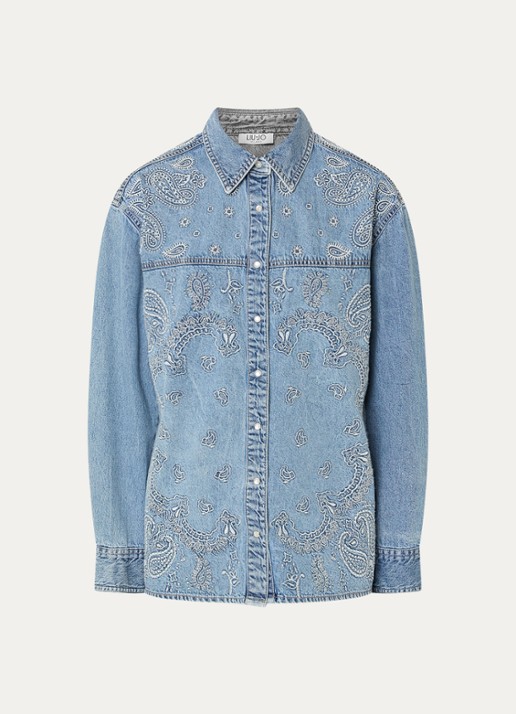 Liu Jo Blouse met borduring - voorkant indigo