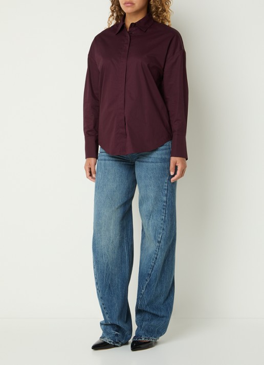 Liu Jo Blouse met cut out detail - voorkant 2 aubergine
