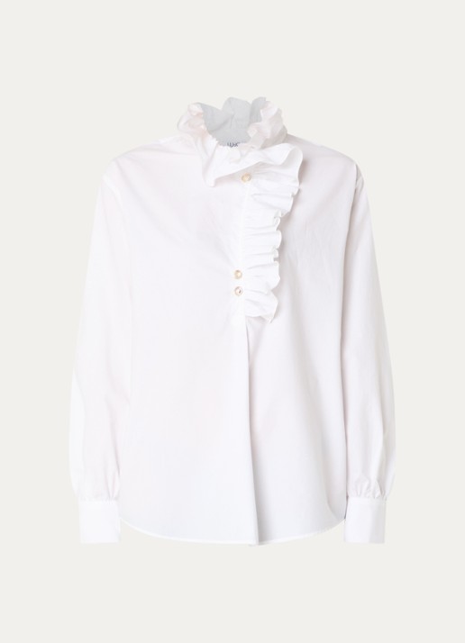 Liu Jo Blouse met opstaande kraag - voorkant 2 wit