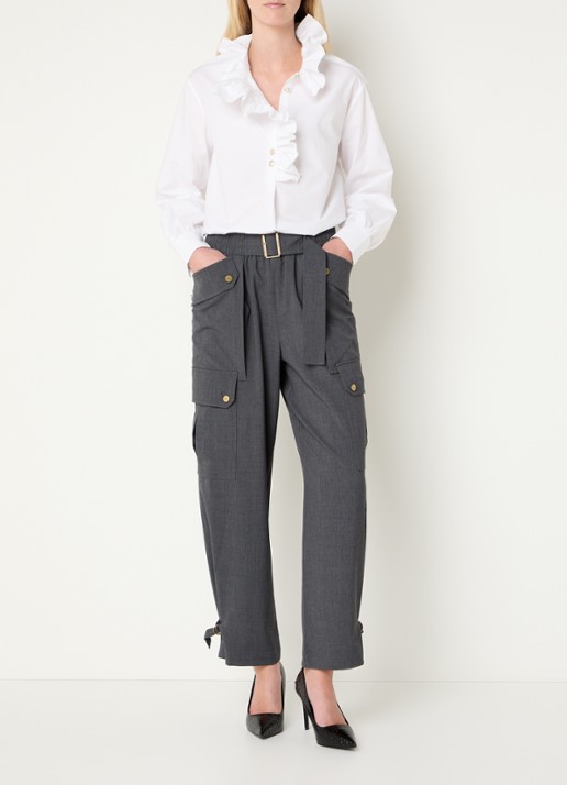 Liu Jo Blouse met opstaande kraag - voorkant 3 wit