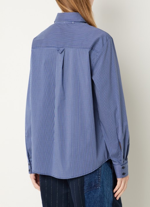 Liu Jo Blouse met pied-de-poule dessin - achterkant 3 donkerblauw