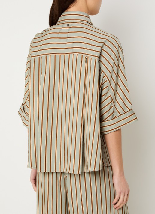 Liu Jo Blouse met streepprint - achterkant 3 lindegroen