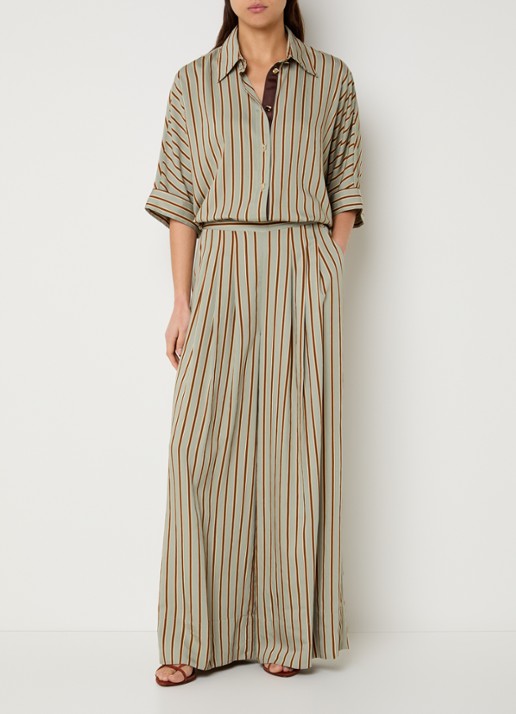 Liu Jo Blouse met streepprint - voorkant 2 lindegroen