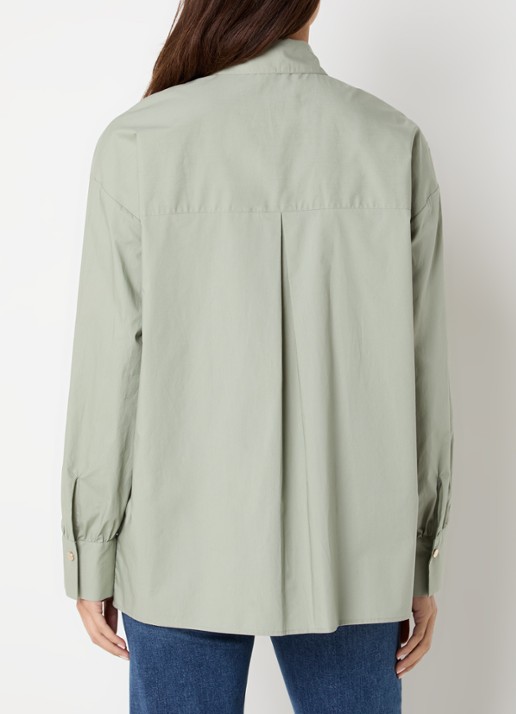 Liu Jo Camicia blouse met print en strass - achterkant 3 olijfgroen