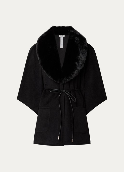 Liu Jo Cape met details van imitatiebont