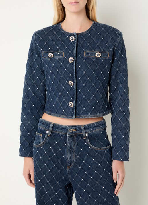 Liu Jo Cropped spijkerjas met strass