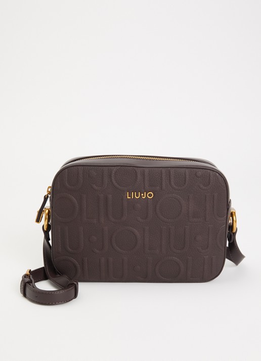 Liu Jo Crossbody tas met logoprint  - voorkant donkerbruin