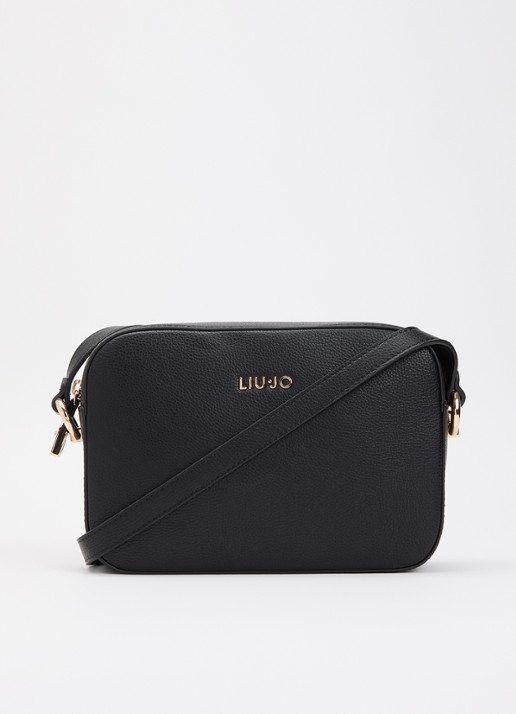 Liu Jo Crossbodytas met logo en verstelbare schouderriem  - voorkant zwart