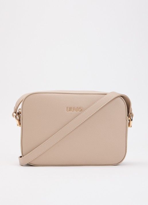 Liu Jo Crossbodytas met logo en verstelbare schouderriem  - voorkant creme
