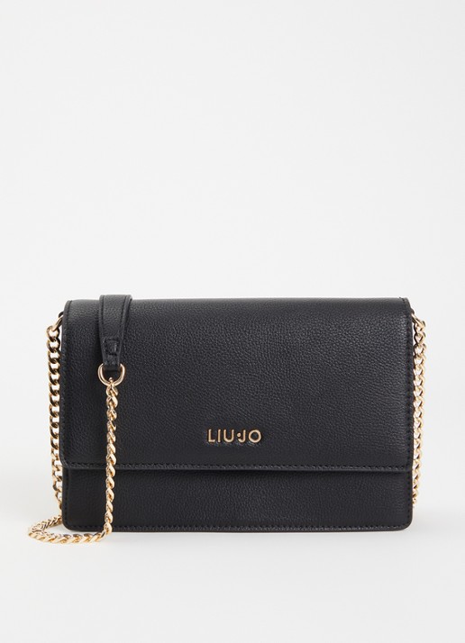 Liu Jo Crossbodytas met logo  - voorkant 5 zwart