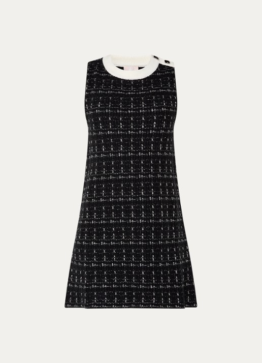 Liu Jo Fijngebreide mini jurk met lurex - voorkant 2 zwart