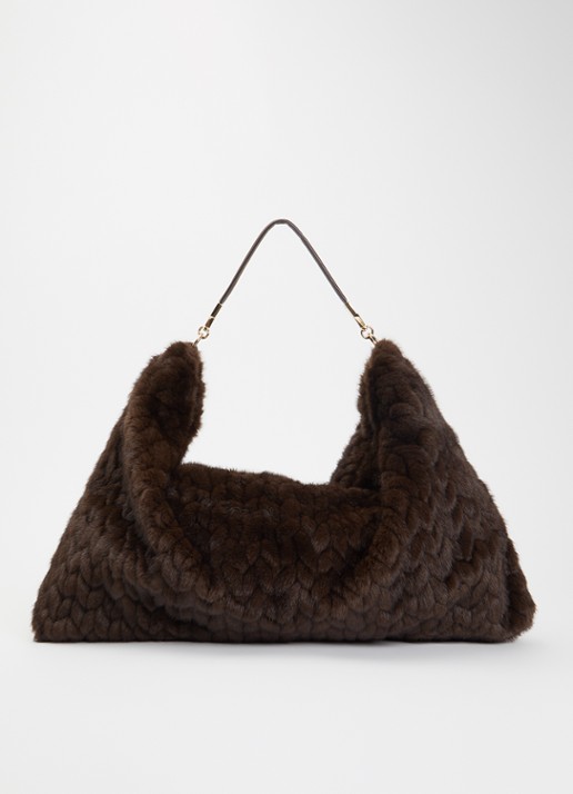 Liu Jo Foulard Hobo schoudertas van imitatiebont met details van leer