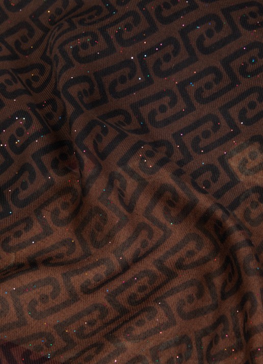 Liu Jo Foulard sjaal met logoprint en glitter  - detail 2 kersenrood