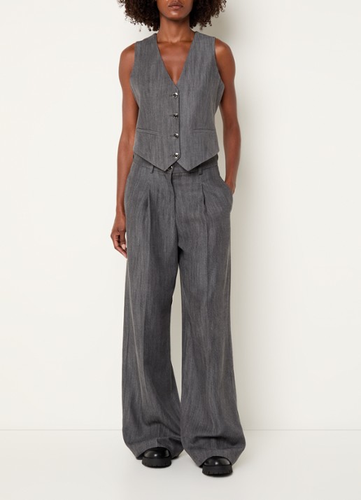 Liu Jo Gilet   - voorkant 2 donkergrijs