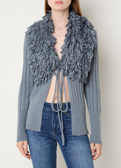 Liu Jo Grofgebreid openvallend vest in alpaca wolblend