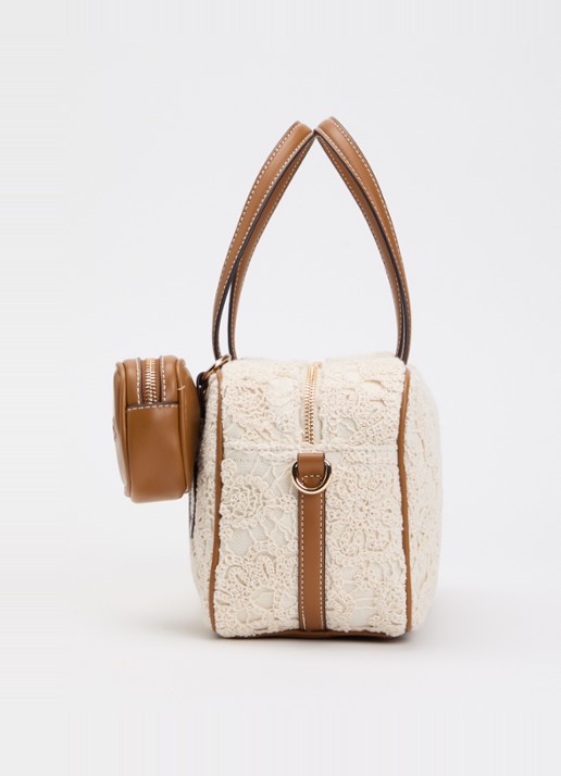 Liu Jo Handtas met logo en afneembare schouderriem - detail 4 creme